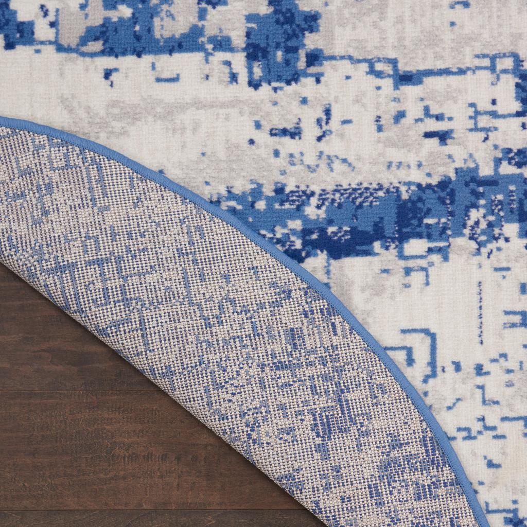 Nourison Home Whimsicle WHS06 Ivory Navy Indoor Round Area Rug - Modern Power Loomed Machine Made Low Pile