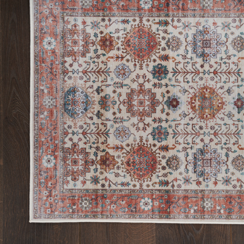 Nourison Home Fulton FUL12 Multicolor Indoor Rectangle Area Rug - Vintage Style Flatweave Low Pile Rug with Shades of Beige