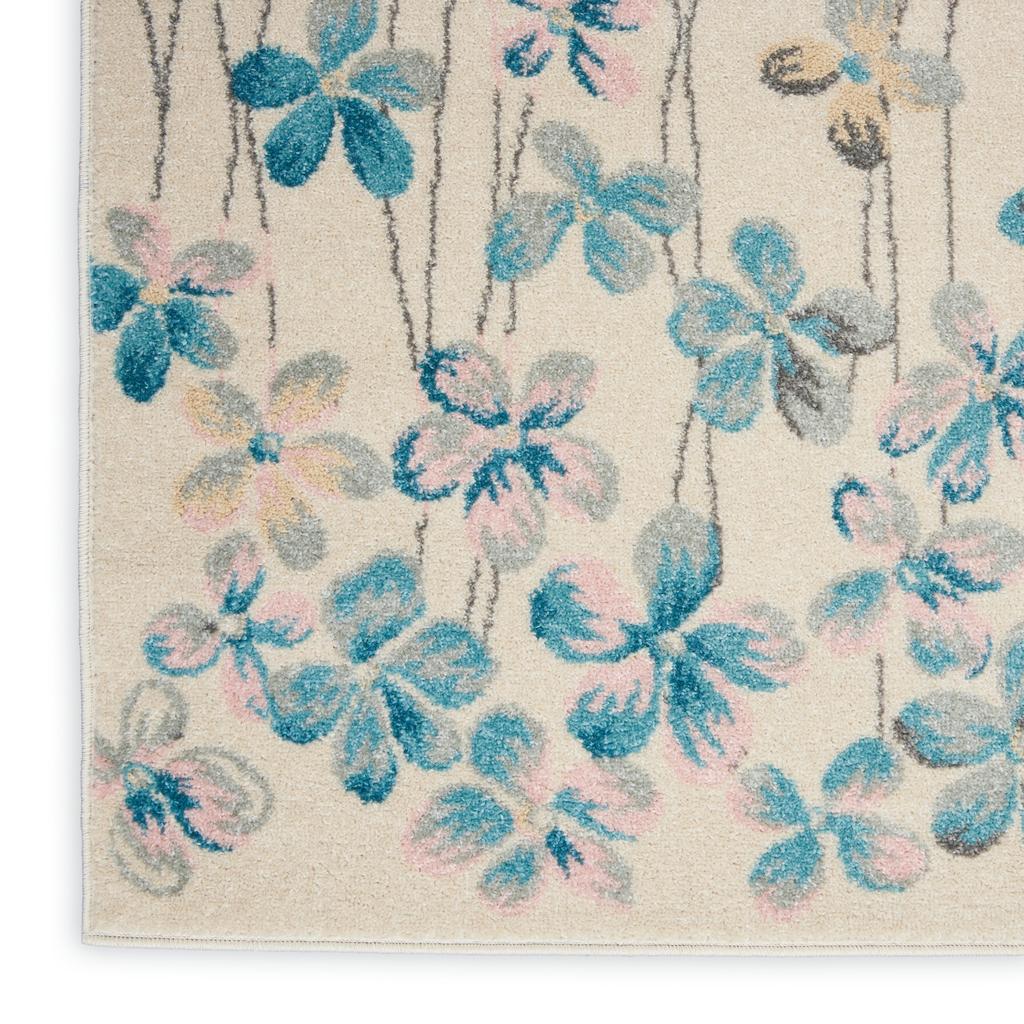 Nourison Home Tranquil TRA04 Ivory Indoor Runner - Contemporary Power Loomed Machine Made Medium Pile