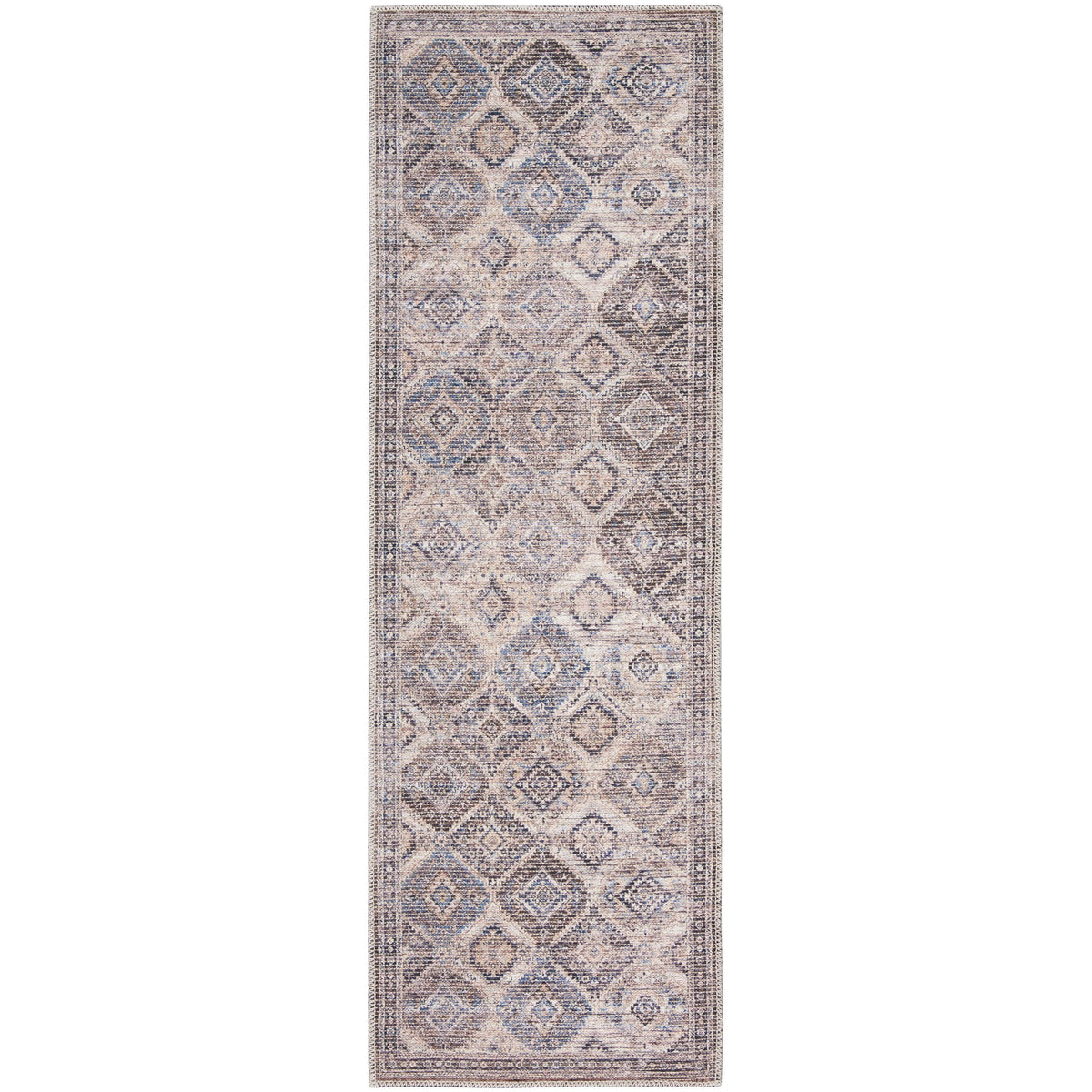 Nourison Home New Concept Washables SR103 Ivory Latte Indoor Runner - Vintage Machine Woven Machine Made Low Pile