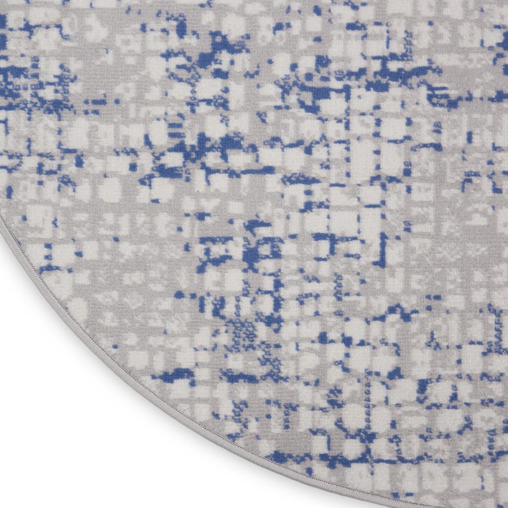 Nourison Home Whimsicle WHS07 Grey Blue Indoor Round Area Rug - Modern Power Loomed Machine Made Low Pile