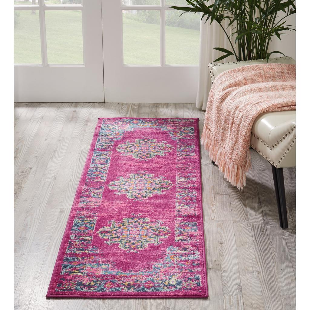 Nourison Home Passion PSN03 Pink Fuchsia Indoor Runner - Bohemian Power Loomed Machine Made Medium Pile