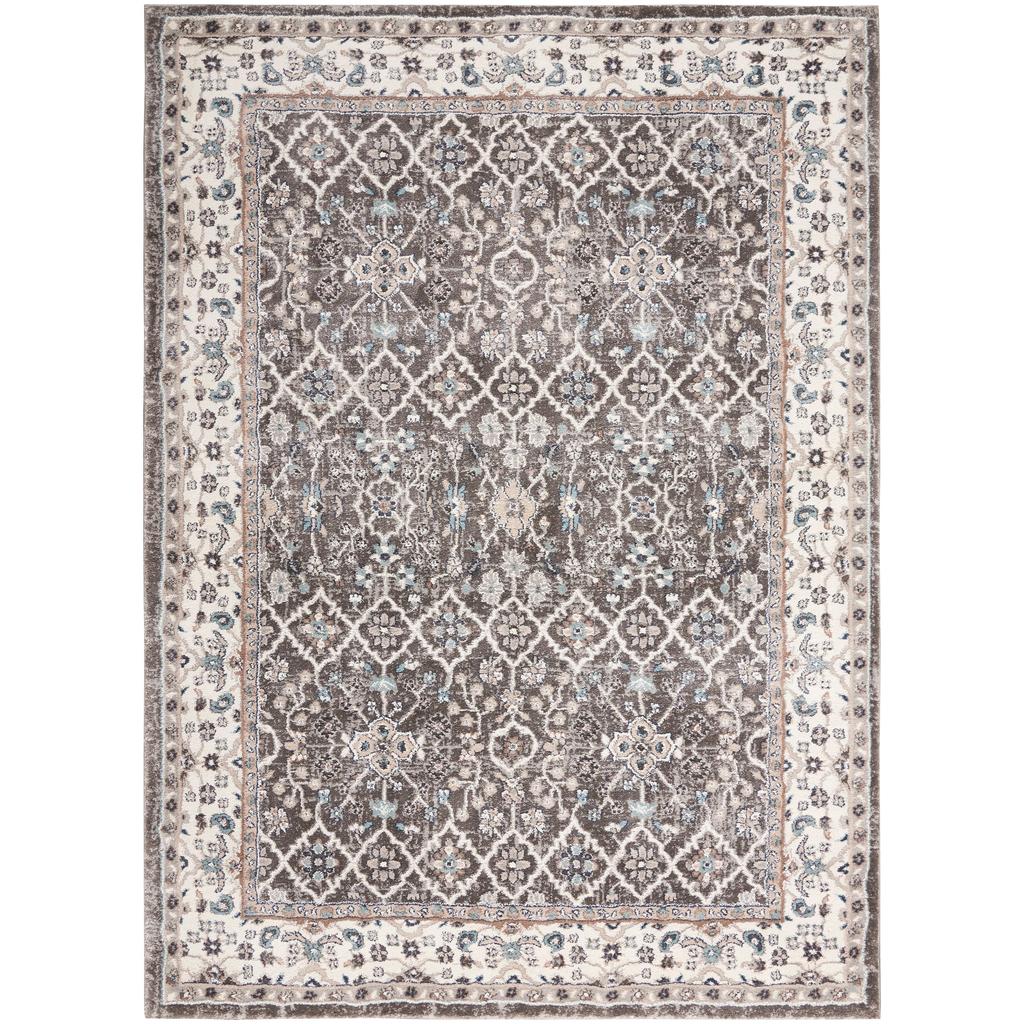 Nourison Home American Manor AMR01 Grey/Ivory Indoor Rectangle Area Rug - Vintage Power Loomed Machine Made Medium Pile