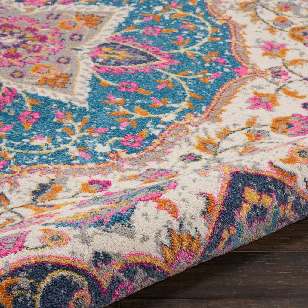 Nourison Home Passion PSN22 Ivory Multicolor Indoor Round Area Rug - Transitional Power Loomed Machine Made Medium Pile