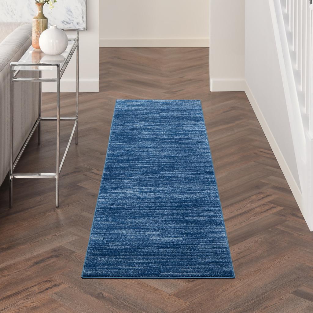 Nourison Home Nourison Essentials NRE01 Navy Blue Indoor/Outdoor Runner - Outdoor Power Loomed Machine Made Low Pile