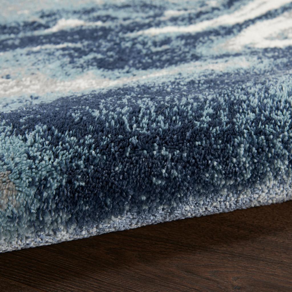 Nourison Home American Manor AMR03 Blue/Ivory Blue Ivory Indoor Runner - Modern Power Loomed Machine Made Medium Pile