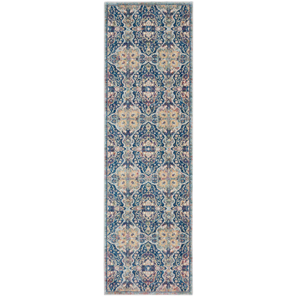 Nourison Home Global Vintage GLB16 Multicolor Indoor Runner - Medium Pile Bohemian Runner with Floral Pattern