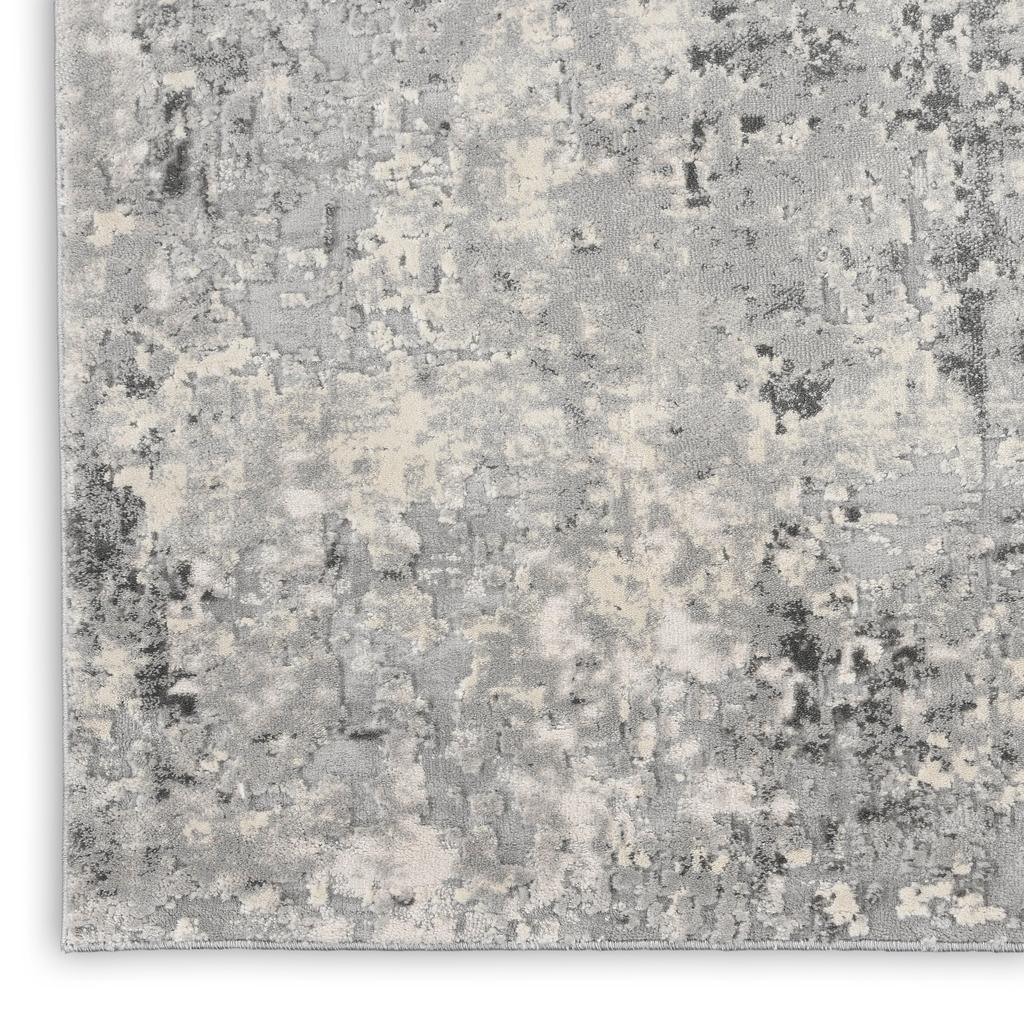 Nourison Home Rustic Textures RUS07 Grey Beige Indoor Runner - Modern Power Loomed Machine Made Medium Pile