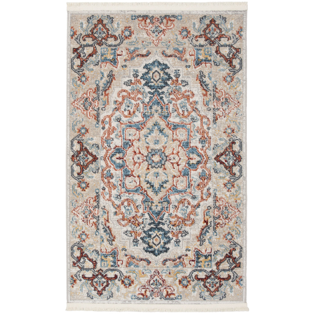 Nourison Home Geneva GNV02 Multicolor Power Loomed Rectangle Area Rug - Bohemian Style Indoor Rug with Gray &amp; Beige Palette