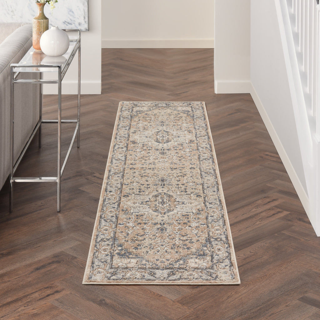 Nourison Home Concerto CNC05 Multicolor Indoor Runner - Power Loomed Low Pile Runner with Beige Background