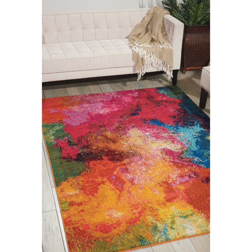 Nourison Home Celestial CES04 Multicolor Rectangle Indoor Area Rug - Power Loomed Modern Abstract Medium Pile Rug