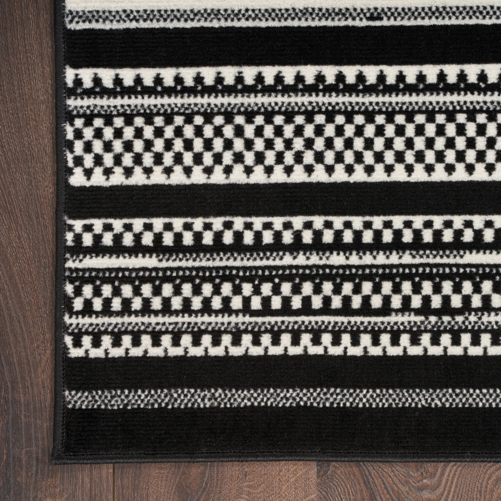 Nourison Home Grafix GRF41 Black Indoor Rectangle Area Rug - Modern Abstract Medium Pile Rug