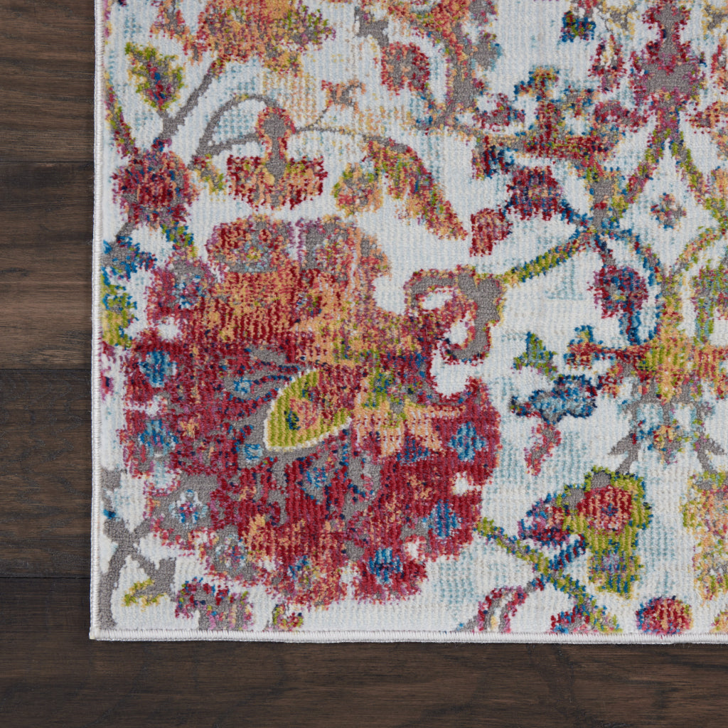 Nourison Home Global Vintage GLB06 Multicolor Indoor Runner - Vintage Medium Pile Floral Runner with Ivory-Orange Accent