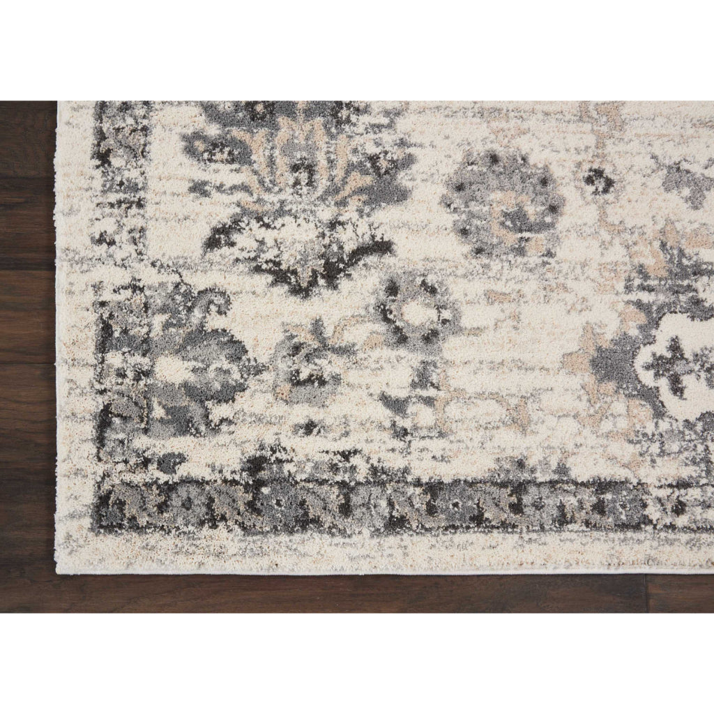 Nourison Home Fusion FSS15 Two-Color Indoor Rectangle Area Rug - Vintage Style Power Loomed Medium Pile Rug with Floral Design