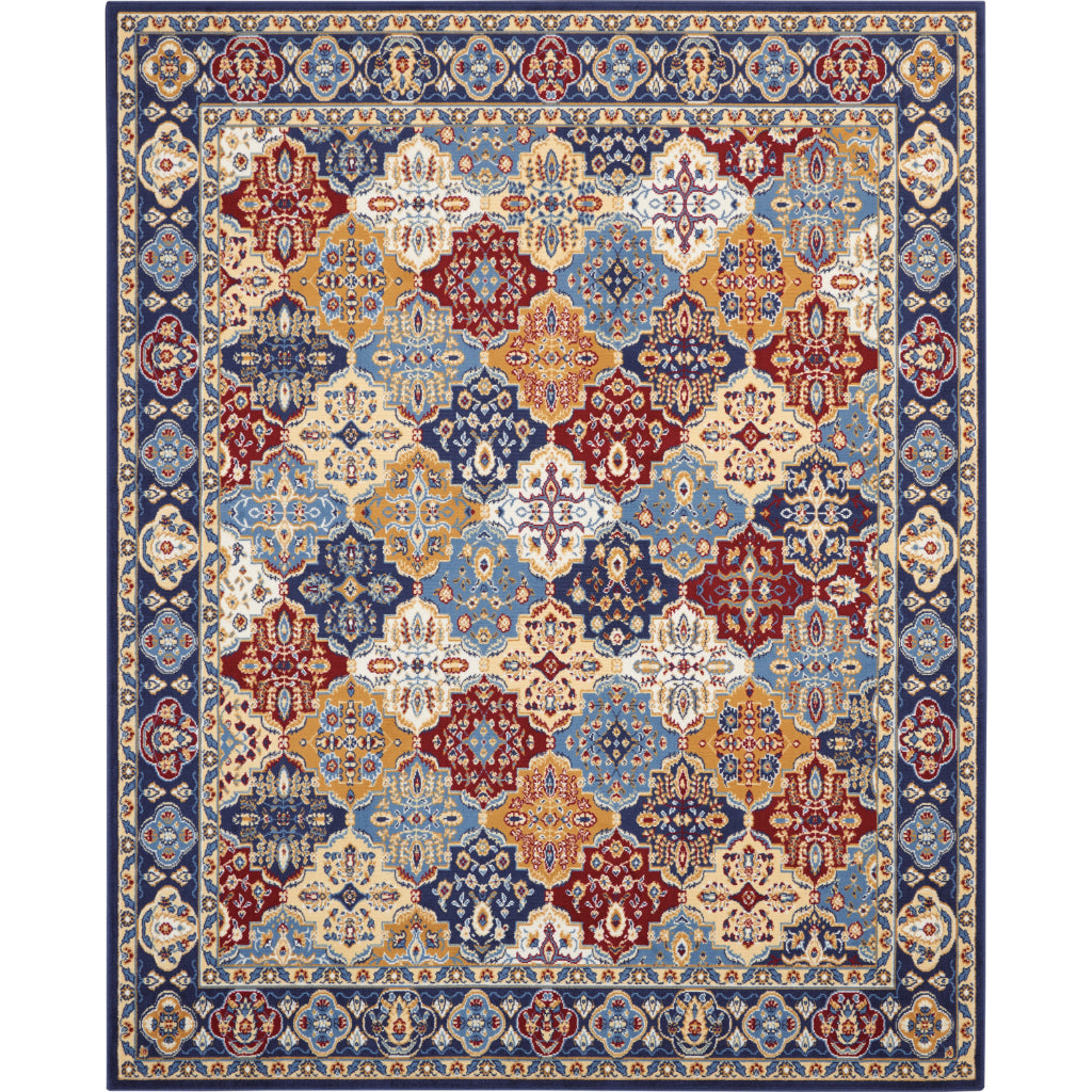 Nourison Home Grafix GRF31 Multicolor Indoor Rectangle Area Rug - Vintage Bright Color Medium Pile Rug-