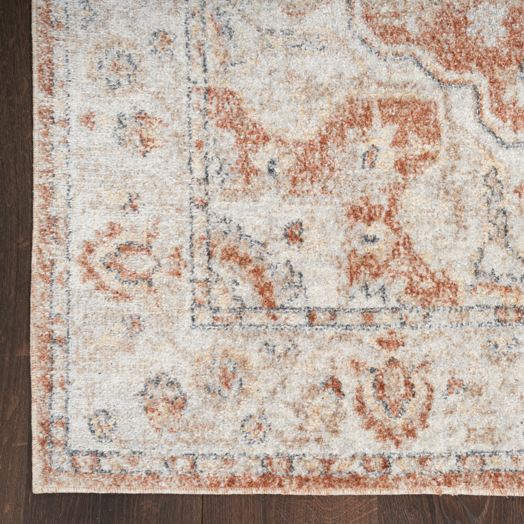 Nourison Home Astra ASW12 Multicolor Machine Washable Indoor Runner - Power Loomed Persian Runner with Faded Brown Floral Design-