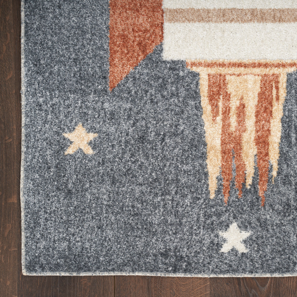 Nourison Home Astra ASW06 Rectangle Blue Machine Washable Rug - Indoor Kids Room Rug