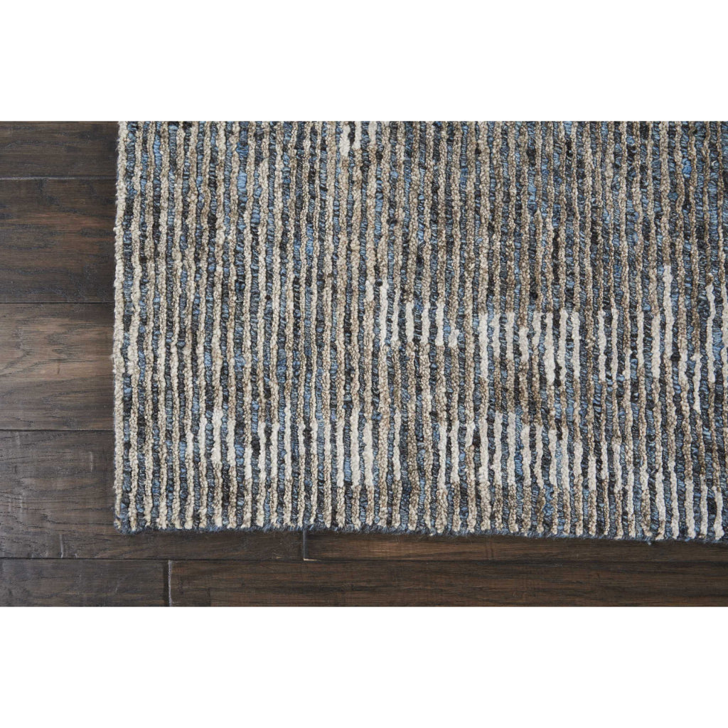 Nourison Home Ellora ELL03 Two-Color Rectangle Indoor Area Rug - Hand Knotted Medium Pile Living Room Rug