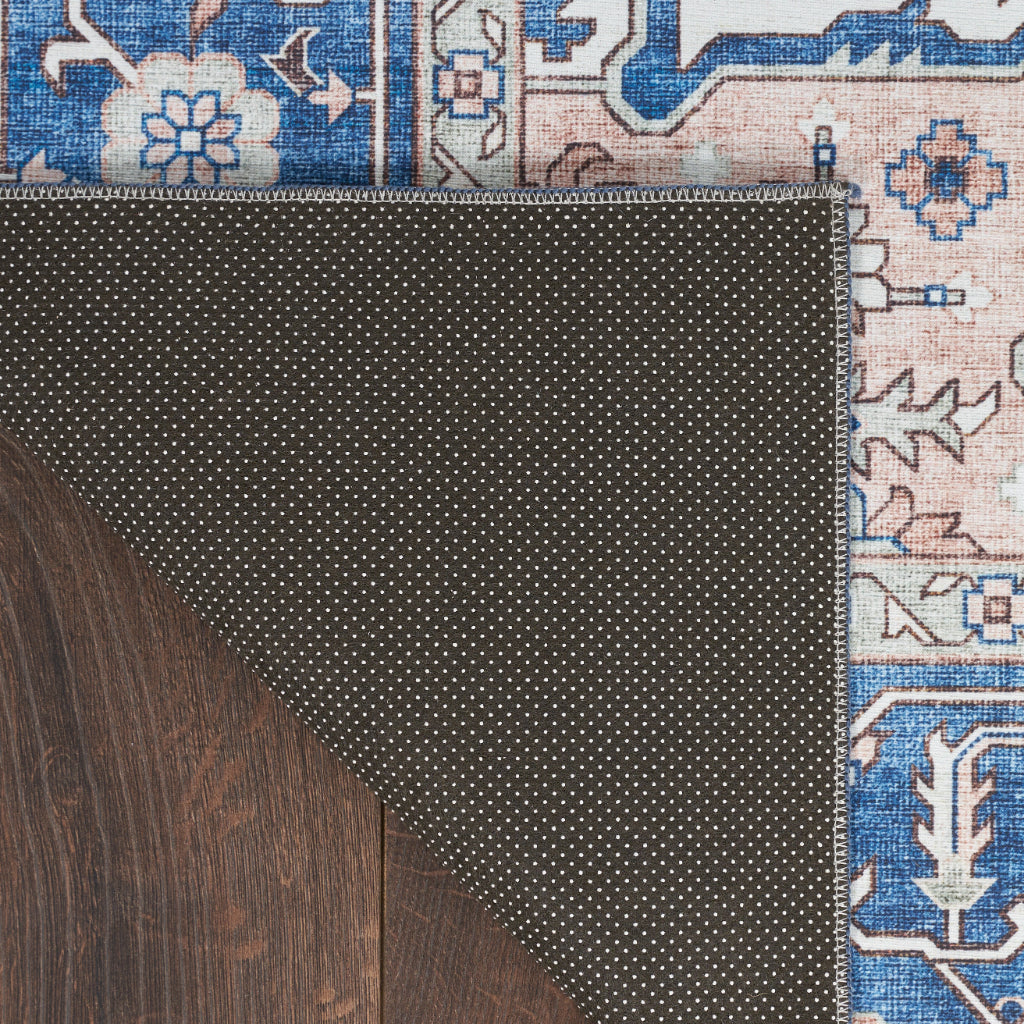Nourison Home Fulton FUL10 Multicolor Indoor Runner - Vintage Style Flatweave Low Pile Hallway Runner with Shades of Blue