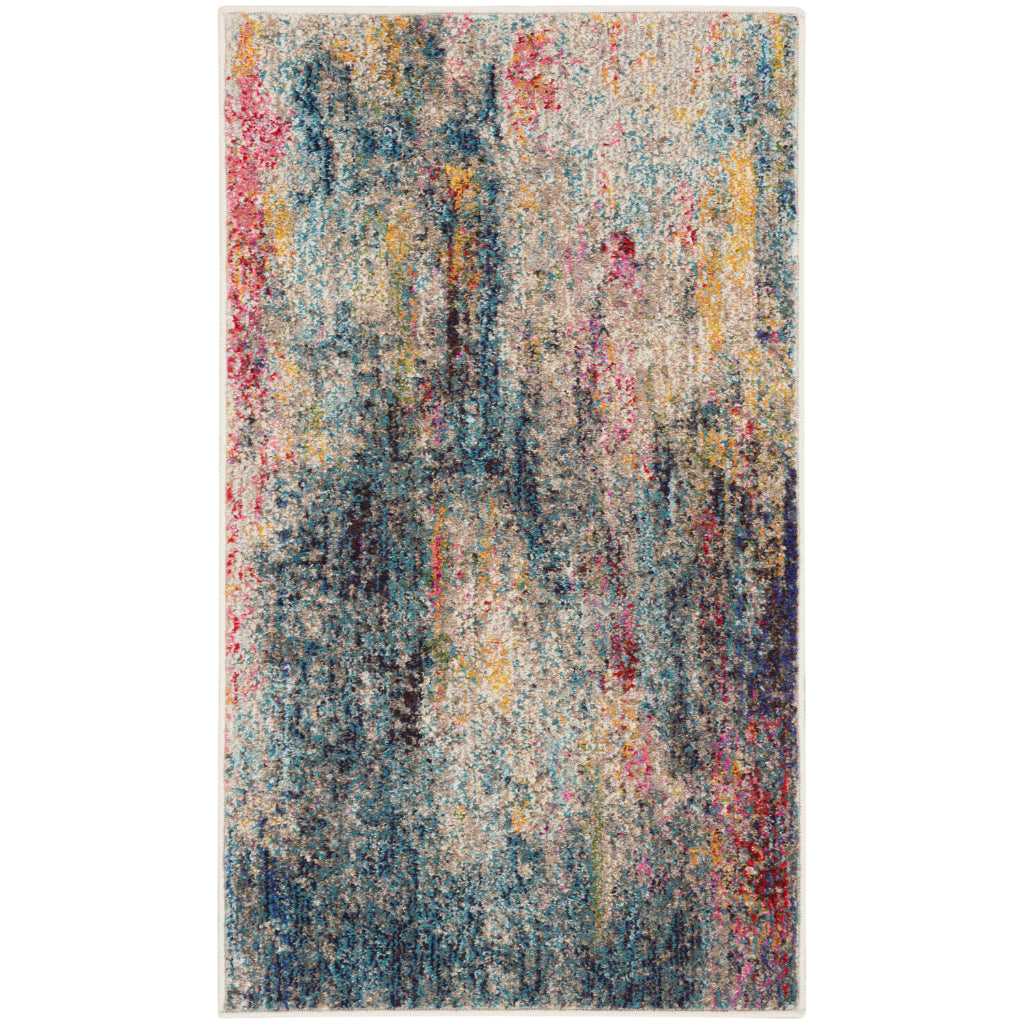 Nourison Home Celestial CES16 Multicolor Rectangle Indoor Area Rug - Power Loomed Modern Abstract Medium Pile Rug-