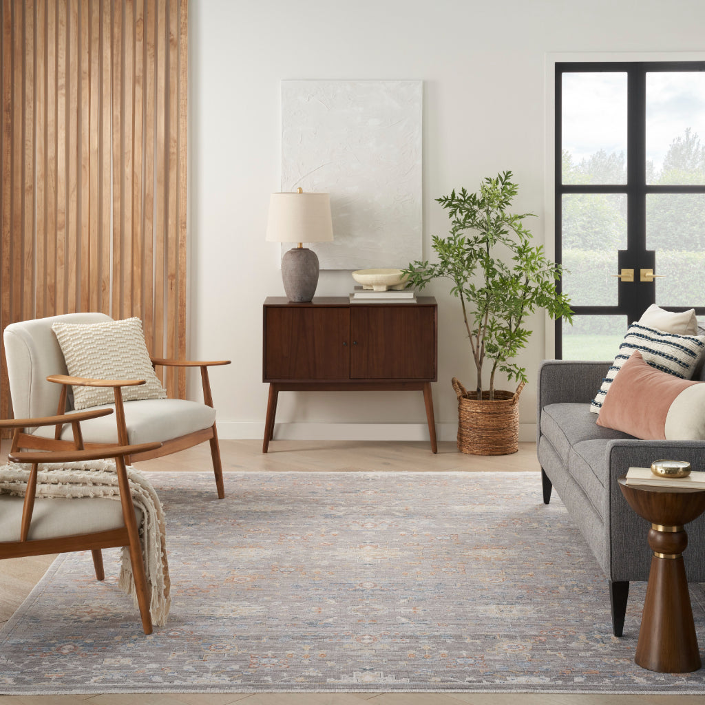 Nourison Home Elegant Heirlooms ELH02 Multicolor Indoor Rectangle Rug - Vintage Power Loomed Low Pile Rug with Gray Accent-