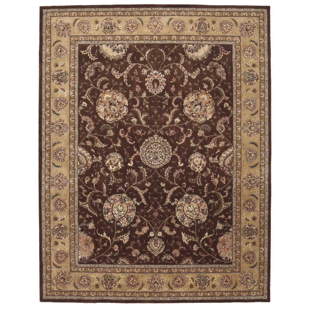 Nourison Home Nourison 2000 Multicolor 2206 Indoor Rectangle Area Rug - Premium Wool & Silk Floral Rug with Dark Brown Background-