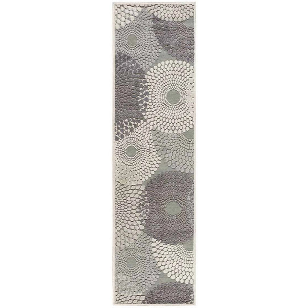 Nourison Home Graphic Illusions GIL04 Grey Indoor Runner - Power Loomed Living Room Runner-