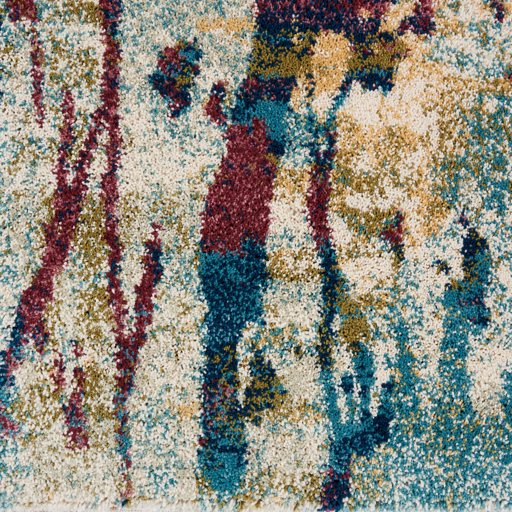 Nourison Home Fusion FSS10 Multicolor Indoor Rectangle Area Rug - Modern Style Power Loomed Medium Pile Rug with Abstract Pattern-