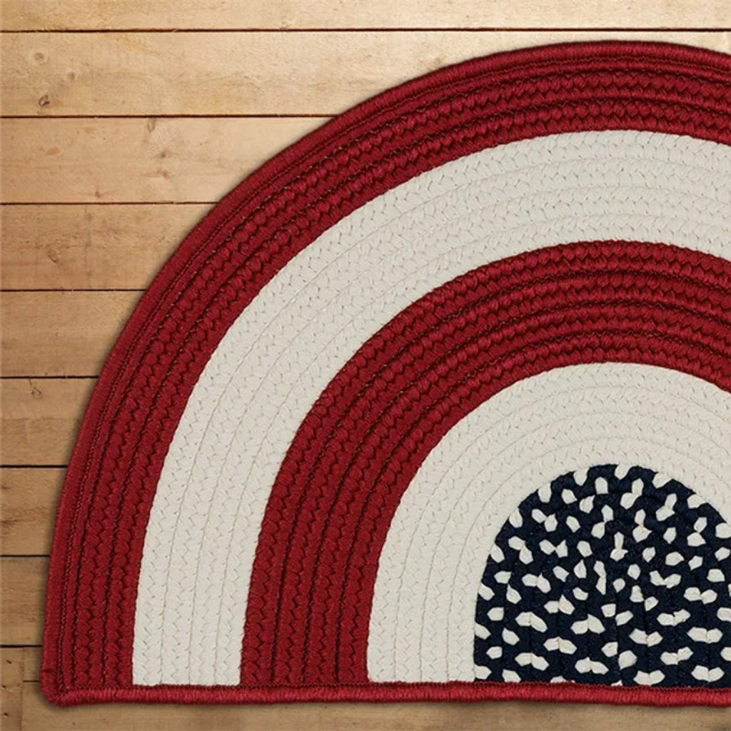 Colonial Mills Glory Slice Multicolor Semi-Round Area Rug - Stain &amp; Fade Resistant Indoor / Outdoor Handmade Rug
