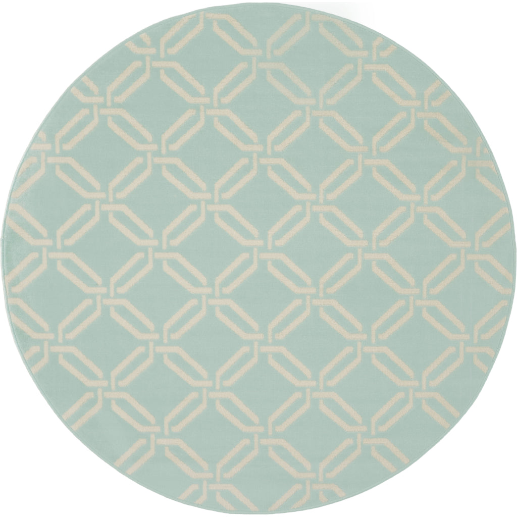 Nourison Home Jubilant JUB17 Green Round Indoor Area Rug - Contemporary Style Medium Pile Trellis Rug-