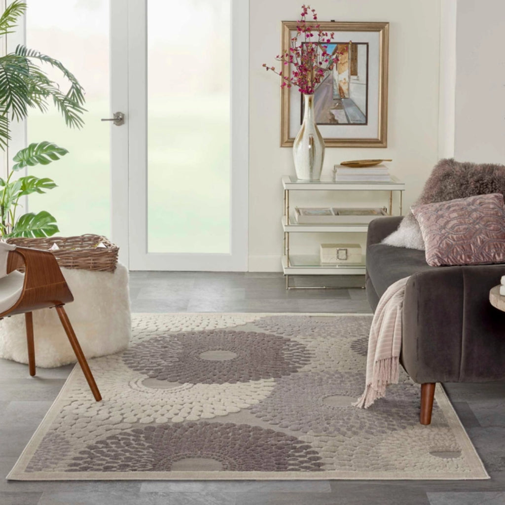 Nourison Home Graphic Illusions GIL04 Grey Rectangle Indoor Area Rug - Power Loomed Living Room Rug-