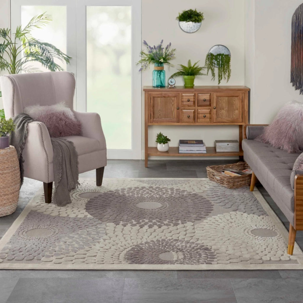 Nourison Home Graphic Illusions GIL04 Grey Square Indoor Area Rug - Power Loomed Living Room Rug-