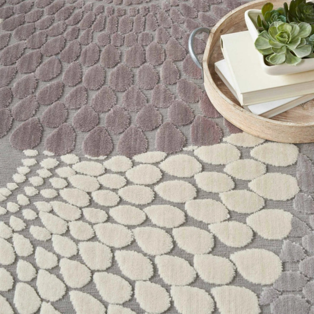 Nourison Home Graphic Illusions GIL04 Grey Square Indoor Area Rug - Power Loomed Living Room Rug-