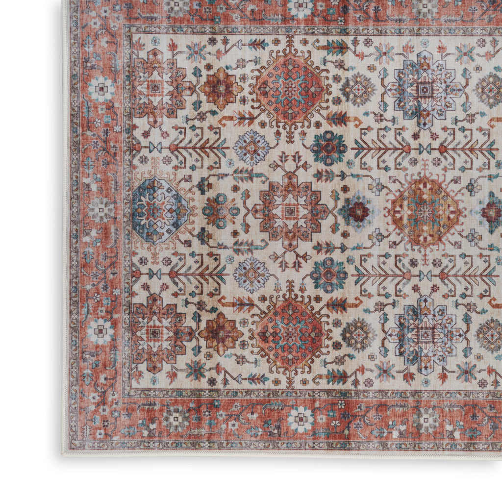 Nourison Home Fulton FUL12 Multicolor Indoor Rectangle Area Rug - Vintage Style Flatweave Low Pile Rug with Shades of Beige