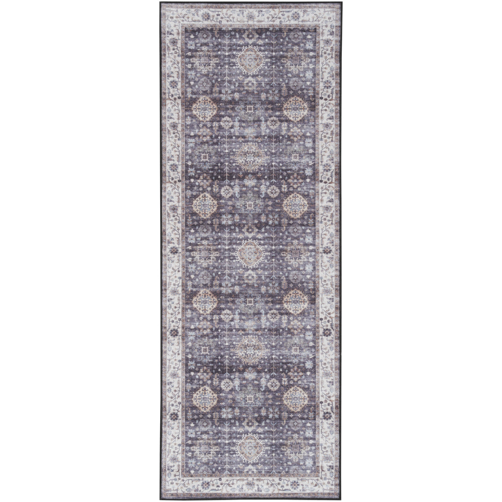 Nourison Home Fulton FUL12 Multicolor Indoor Runner - Vintage Style Flatweave Low Pile Hallway Runner with Shades of Gray