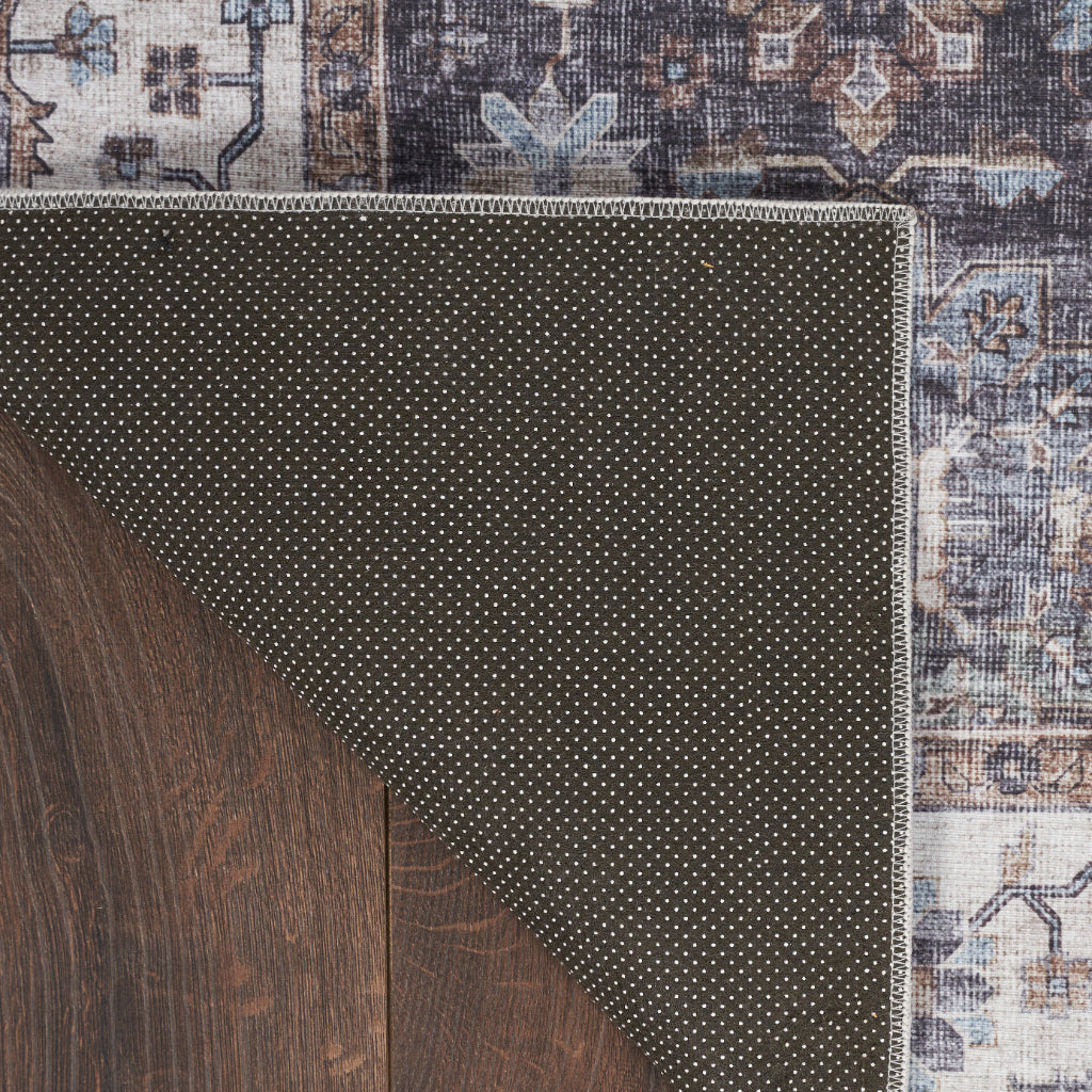 Nourison Home Fulton FUL12 Multicolor Indoor Runner - Vintage Style Flatweave Low Pile Hallway Runner with Shades of Gray