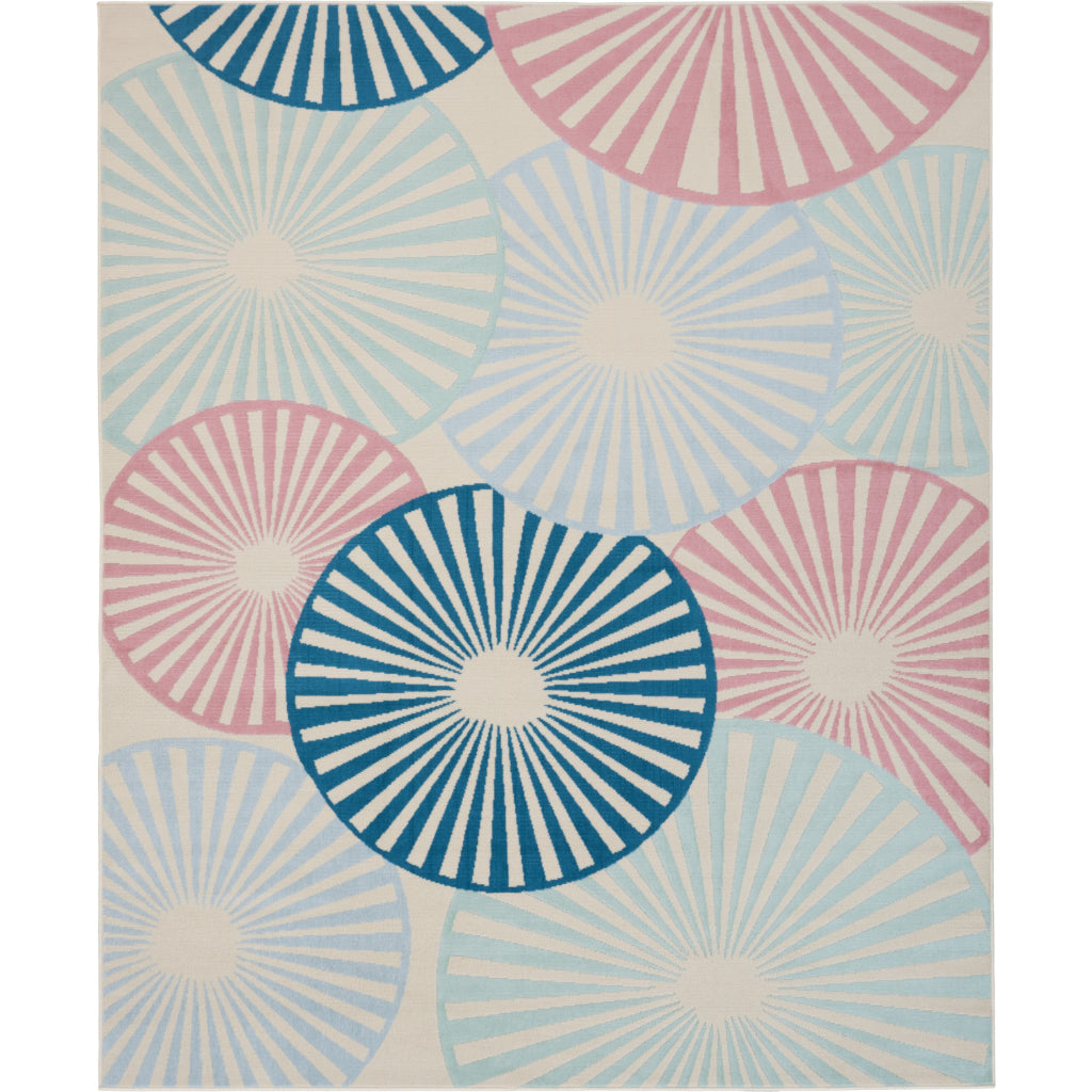 Nourison Home Grafix GRF20 Ivory/Multi Rectangle Indoor Area Rug - Power Loomed Medium Pile Living Room Rug-