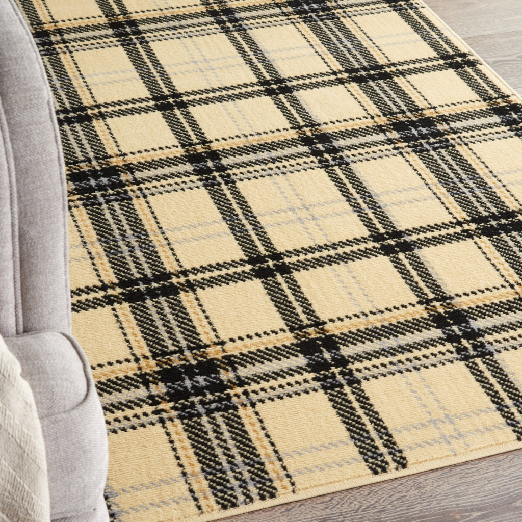 Nourison Home Grafix GRF03 Two-Color Indoor Rectangle Area Rug - Power Loomed Medium Pile Plaid Rug