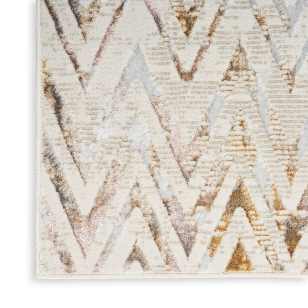 Nourison Home Glam GLM05 Multicolor Indoor Rectangle Area Rug - Low Pile Rug with Geometric Design