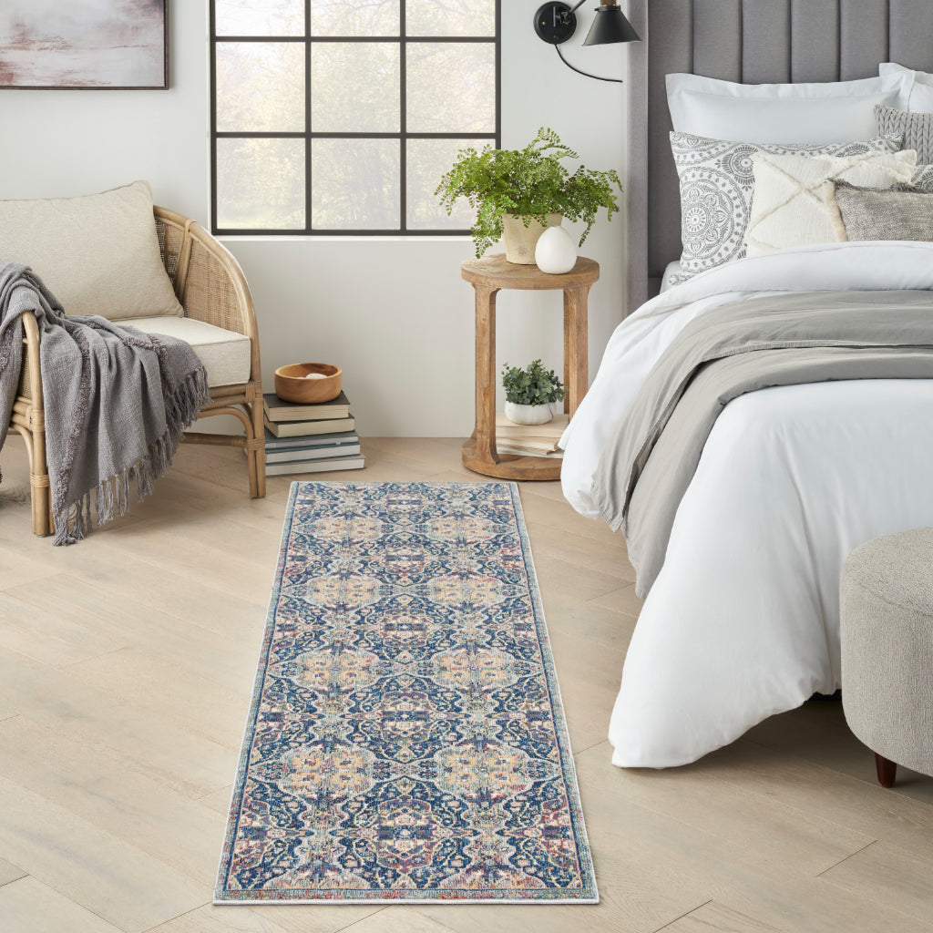 Nourison Home Global Vintage GLB16 Multicolor Indoor Runner - Medium Pile Bohemian Runner with Floral Pattern