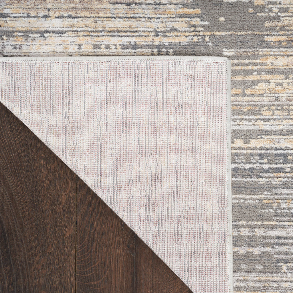 Nourison Home Abstract Hues ABH03 Multicolor Runner - Power Loomed Indoor Abstract Design Runner with Gray-Gold Accent