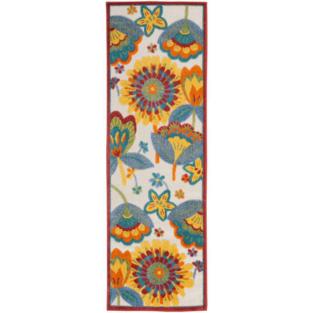 Nourison Home Aloha ALH25 Multicolor Runner - Premium Stain-Resistant Machine Made Rug Made of 100% Polypropylene-