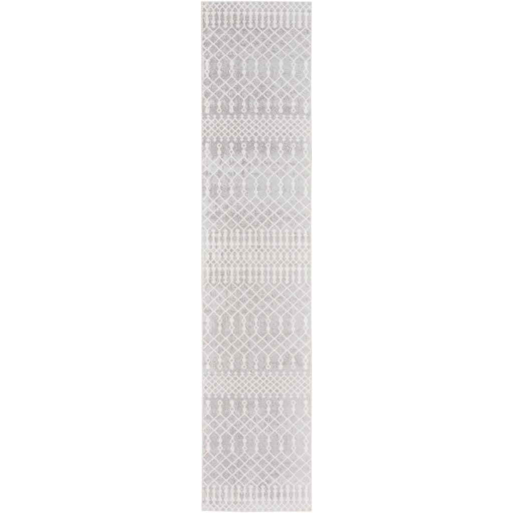 Nourison Home Astra ASW10 Gray Machine Washable Power Loomed Runner - Elegant Indoor Bohemian Runner