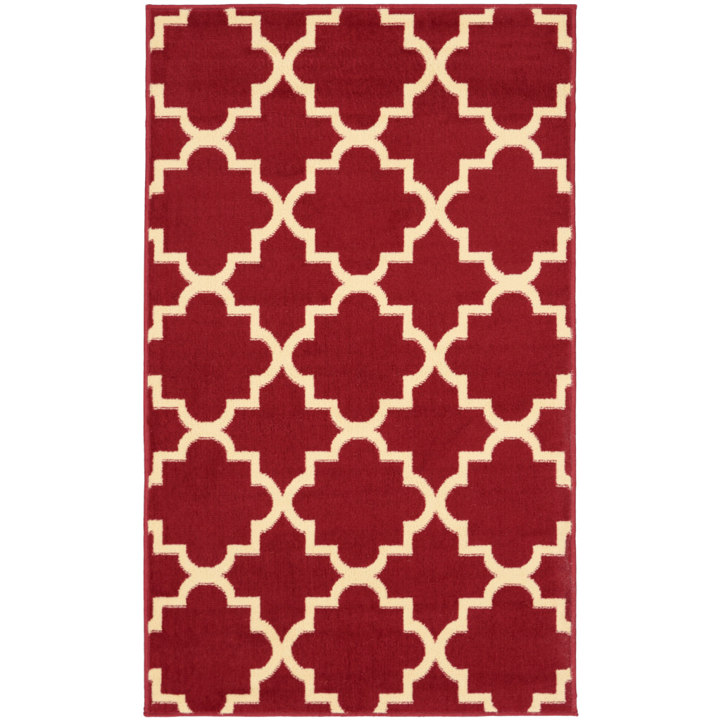 Nourison Home Grafix GRF08 Red Rectangle Indoor Area Rug - Power Loomed Medium Pile Living Room Rug-