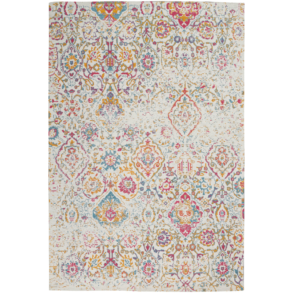 Nourison Home Damask DAS06 Multicolor Rectangle Indoor Area Rug - Power Loomed Low Pile Rug-