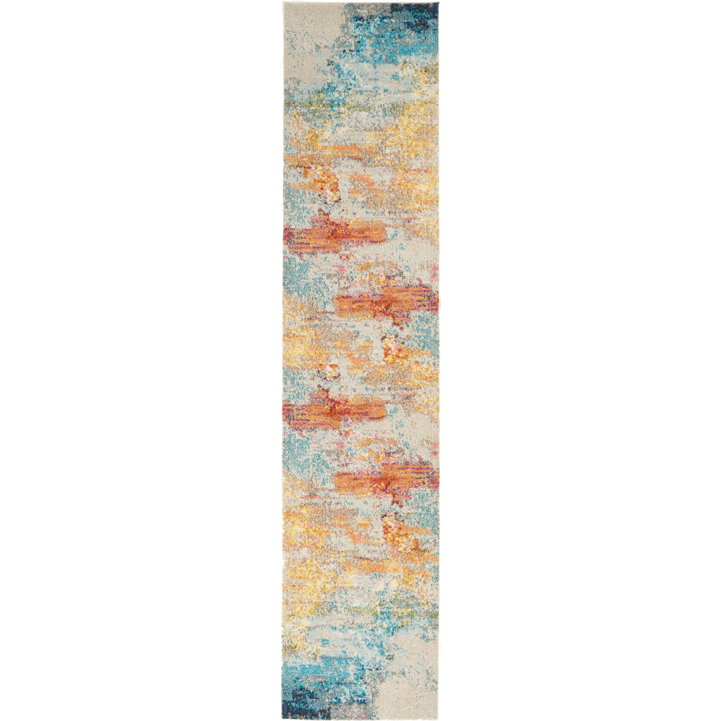 Nourison Home Celestial CES02 Multicolor Indoor Runner - Power Loomed Modern Abstract Medium Pile Runner-