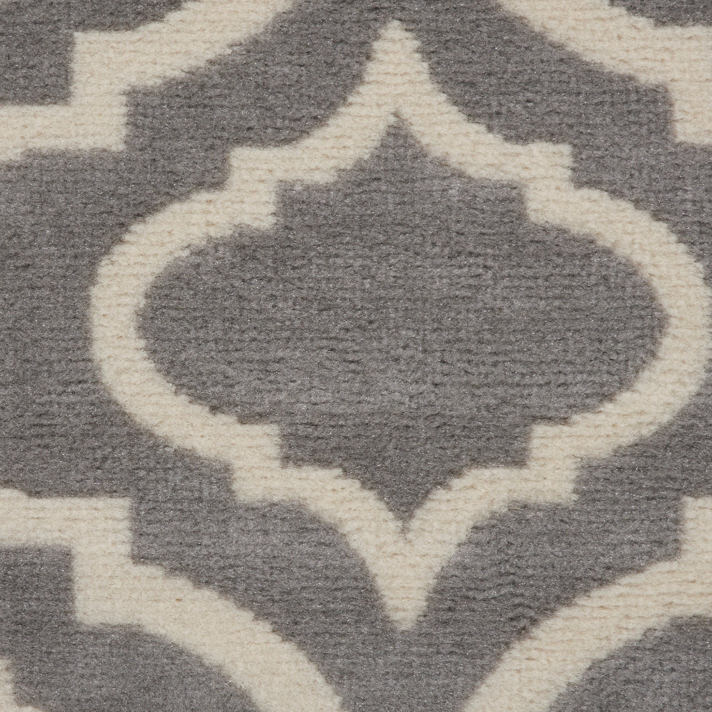 Nourison Home Jubilant JUB19 Gray Rectangle Indoor Area Rug - Refined Contemporary Rug with Lantern Trellis Pattern