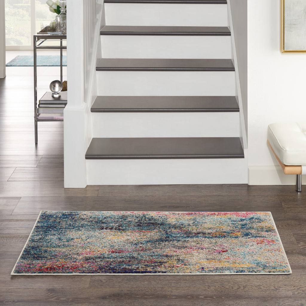 Nourison Home Celestial CES16 Multicolor Rectangle Indoor Area Rug - Power Loomed Modern Abstract Medium Pile Rug