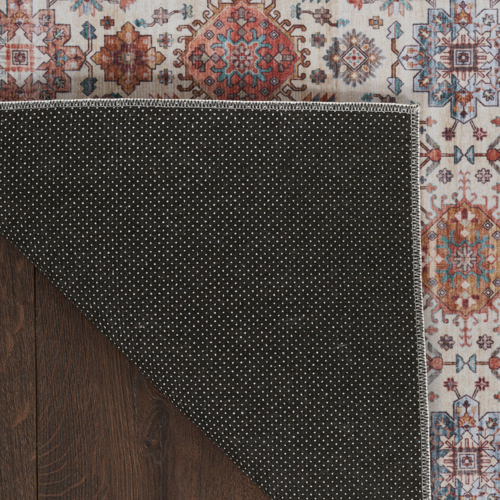 Nourison Home Fulton FUL12 Multicolor Indoor Rectangle Area Rug - Vintage Style Flatweave Low Pile Rug with Shades of Beige