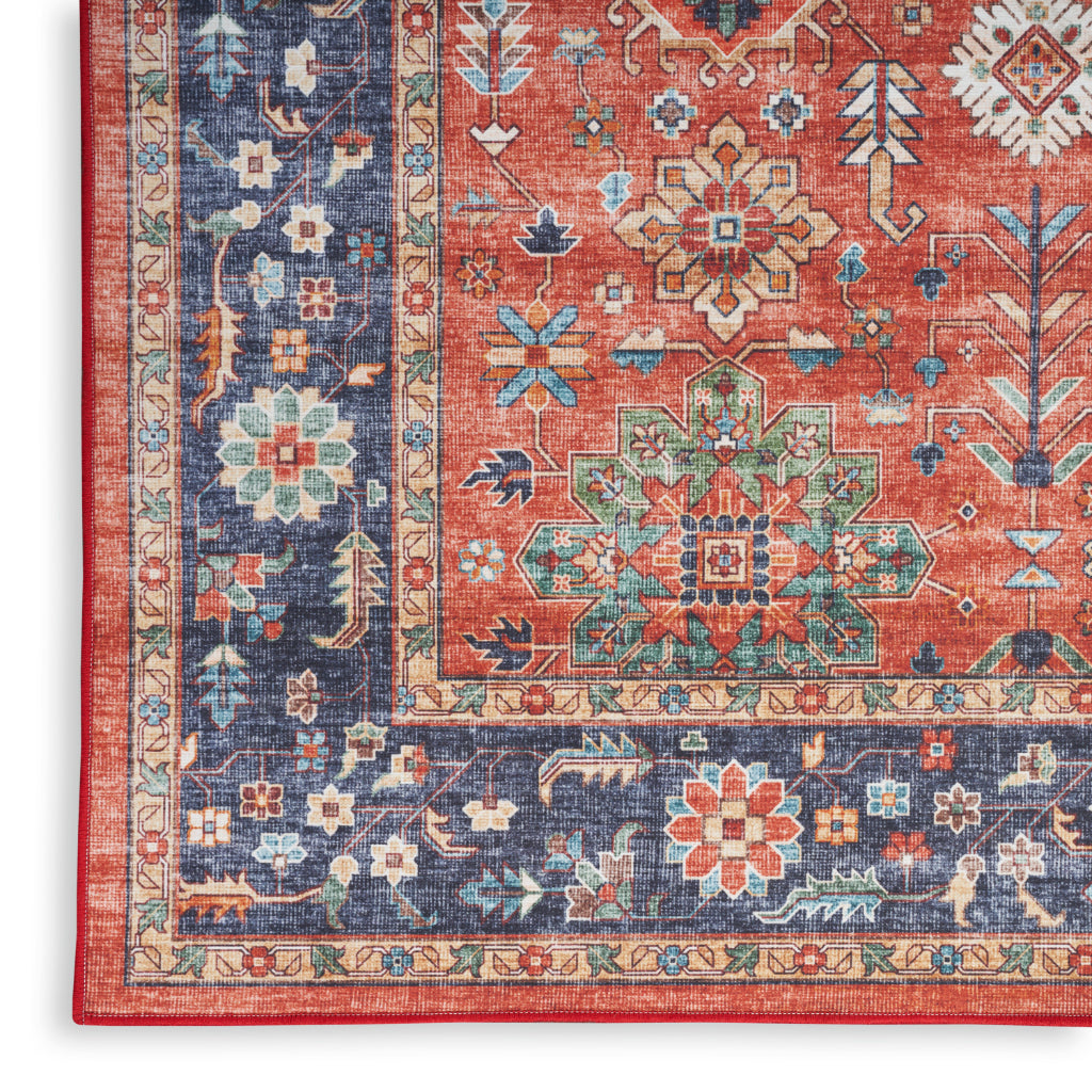 Nourison Home Fulton FUL12 Multicolor Indoor Runner - Vintage Style Flatweave Low Pile Hallway Runner with Shades of Orange